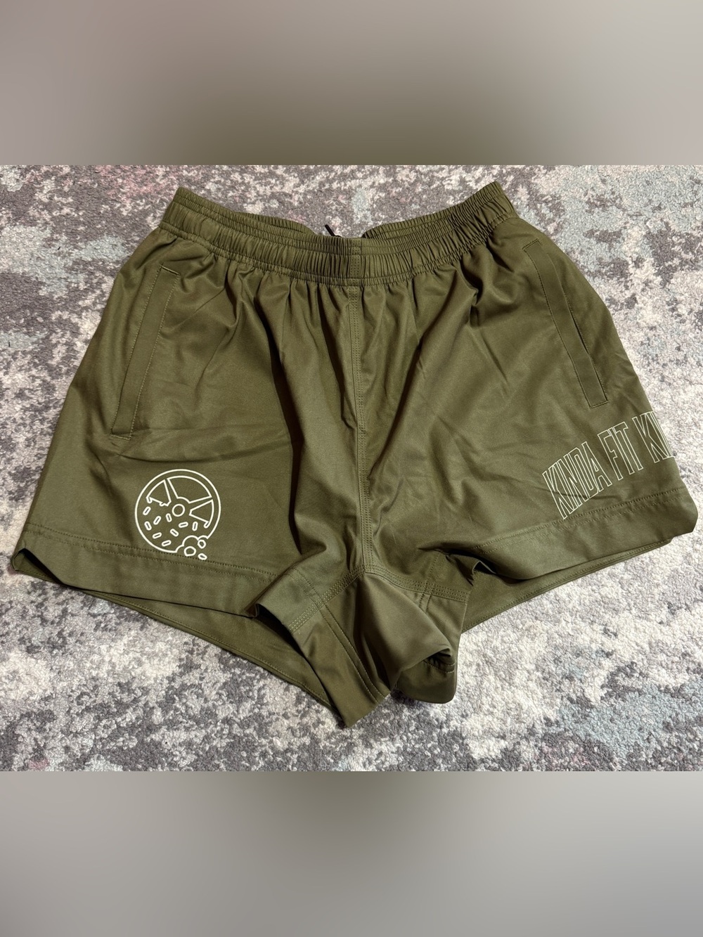 Men’s Olive Green Performance Athletic Shorts
